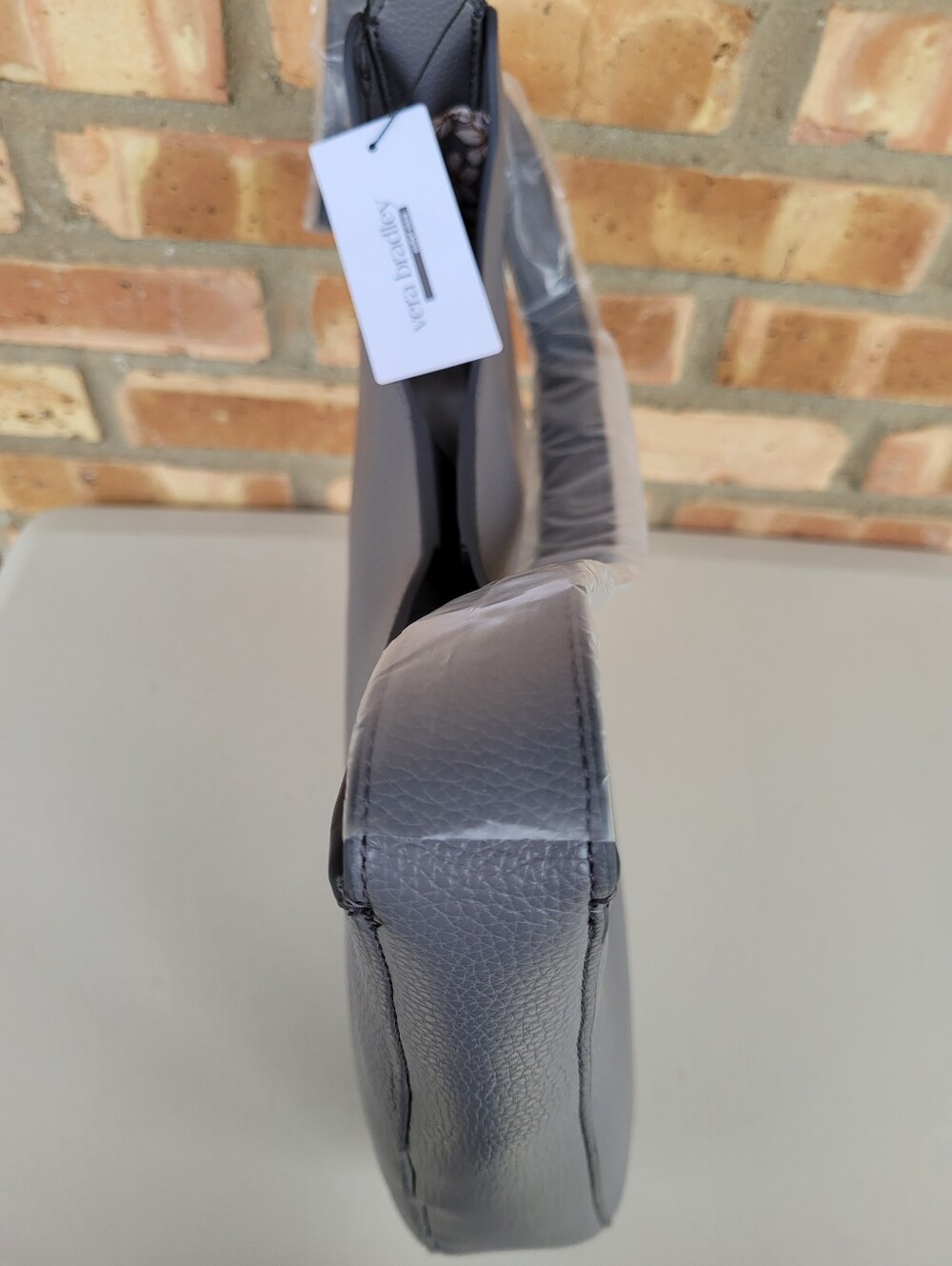 Vera Bradley Hobo Crossbody In Faux Leather Quiet Shade Gray - Picture 6 of 8